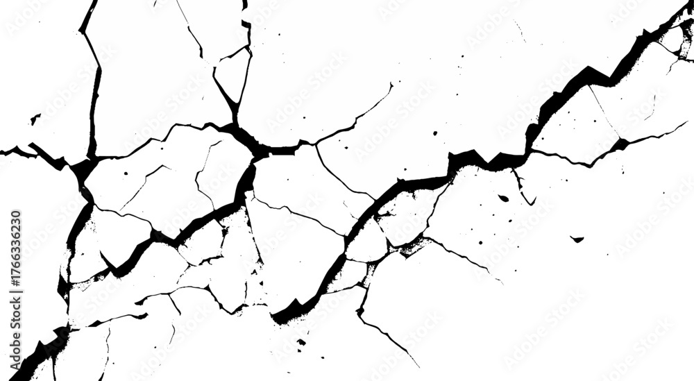 Obraz premium Abstract Grunge Surface Fracture. Broken Dry Ground Texture