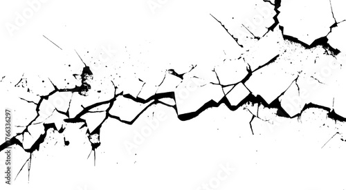 Cracked Paint Wall Detail. Abstract Grunge Surface Fracture