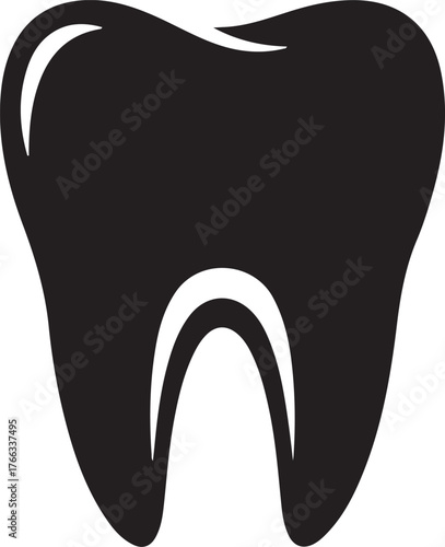 teeth silhouette on white background