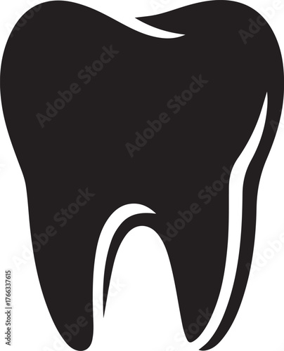 teeth silhouette on white background