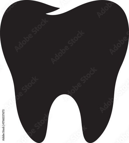 teeth silhouette on white background
