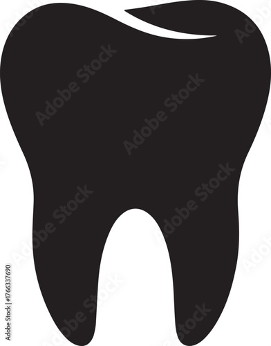 teeth silhouette on white background
