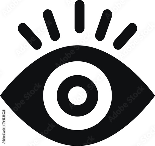 Eye Icon Vision Focus Black