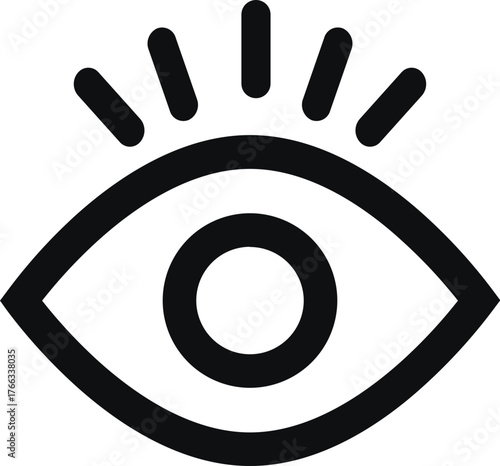 Eye Icon Vision Focus Black