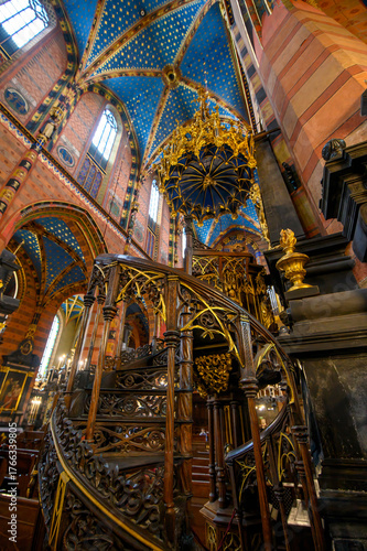 St. Mary's basilica in Krakow, Poland. The church is located on the Main Market Square and have on of the most beautiful ceiling. 