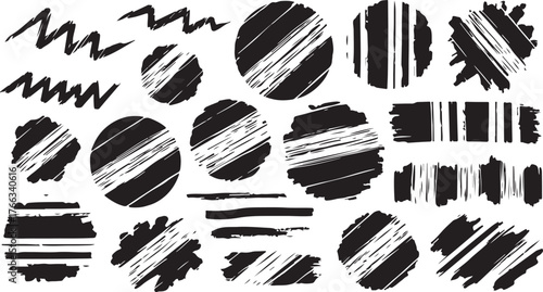 set of hand drawn ink splashes