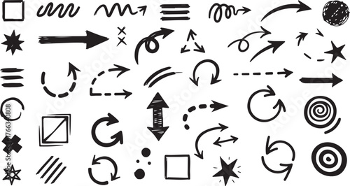 set of hand drawn arrows