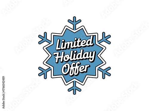 A limited holiday offer is displayed on a snowflake graphic.
