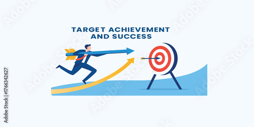 Print  Target achievement and success concept vector
