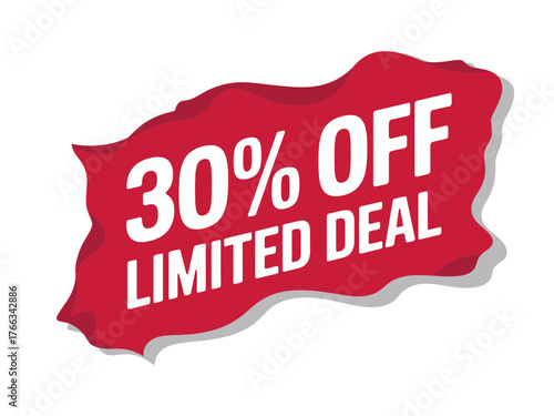 A red banner announces a limited-time offer of 30% off for a special deal.