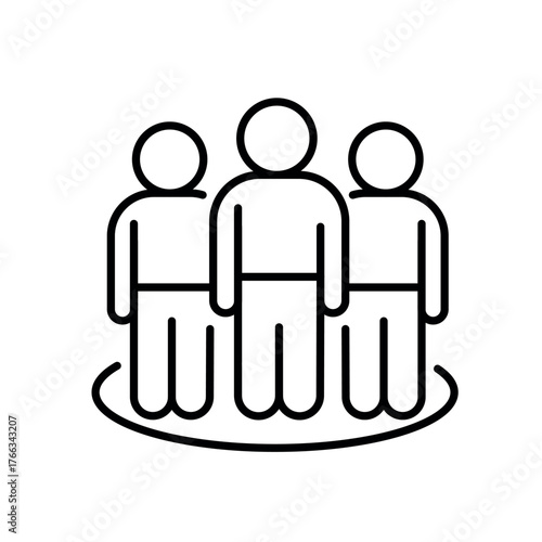 A vector icon of a group of people, representing employee-led resource and affinity groups, created in line style with editable stroke