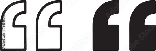 Quotation marks symbols icons open and closed styles