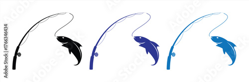 Fishing Rod Icon with Fish Design