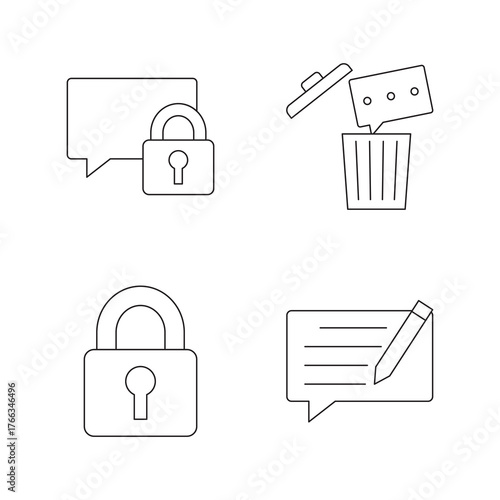 Locked Private Message Delete and Edit Line Icons