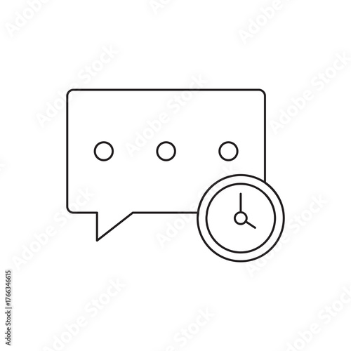 Chat Message History with Clock Outline Icon