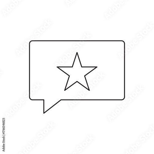 Favorite Star Chat Bubble Outline Vector Icon
