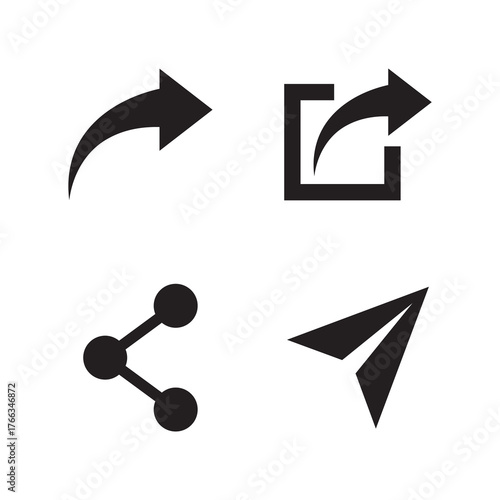 Solid Filled Icons Collection for Forwarding and Sharing
