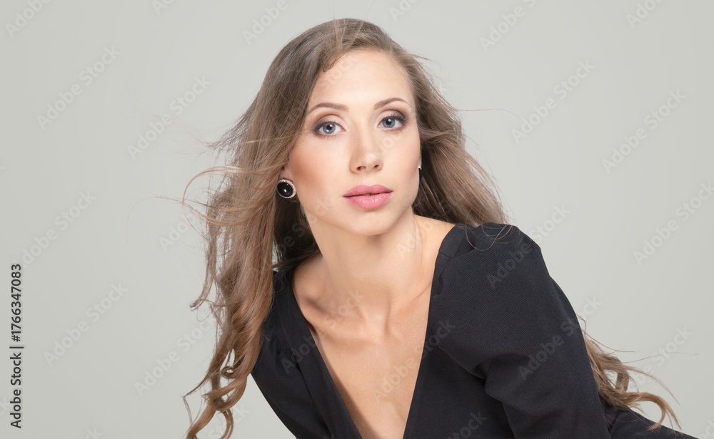 Fototapeta premium Beautiful young model girl posing
