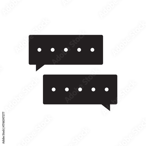Solid Two Separated Conversation Bubbles Icon
