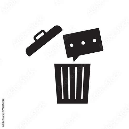Solid Delete Message Trash Can Icon