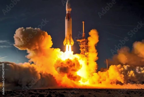 Rocket Launch Space Mission Future Innovation Concept