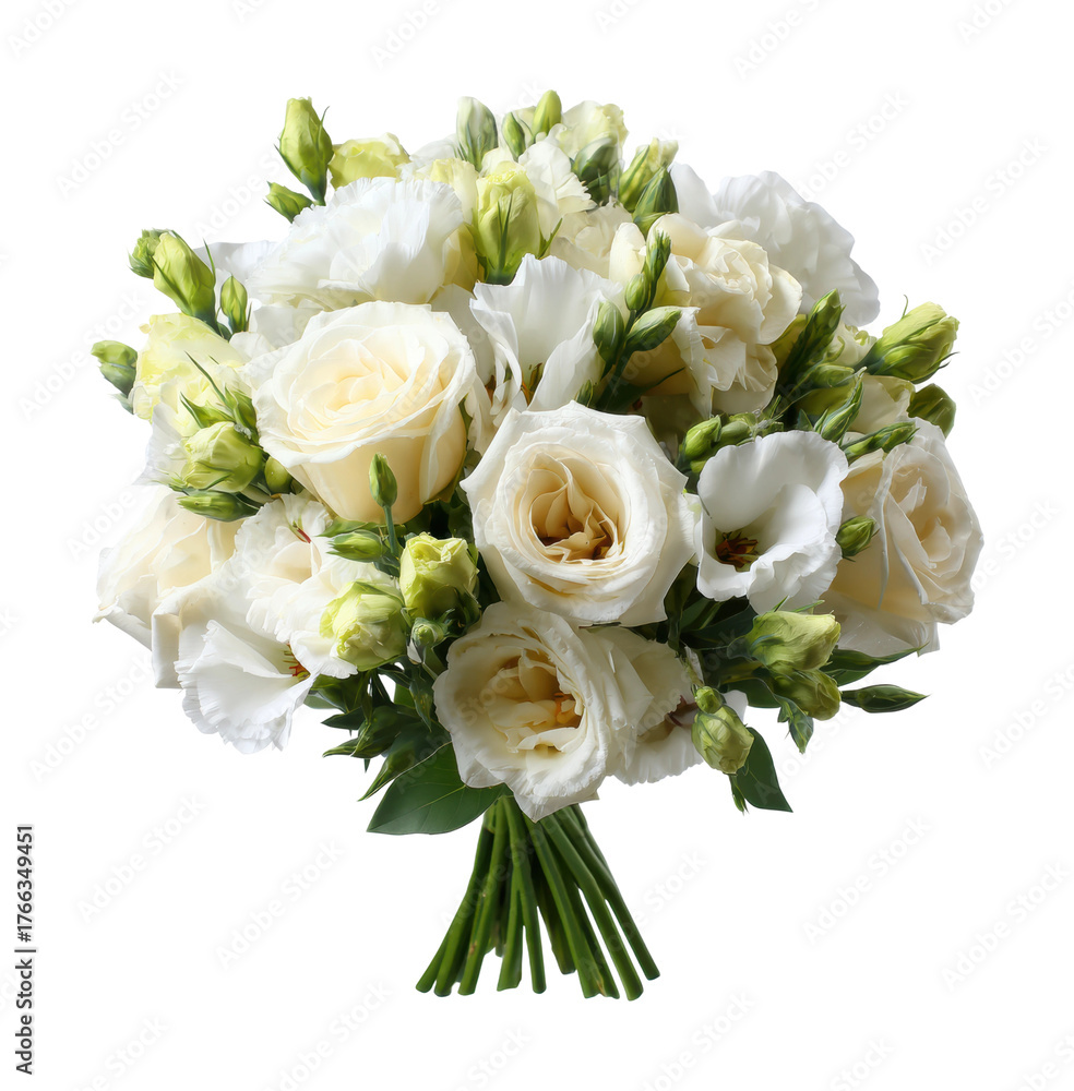 Obraz premium Elegant white flower bouquet floral arrangement bright beauty isolated on transparent background