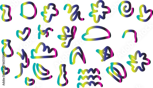 Abstract shapes colorful gradient vector design el