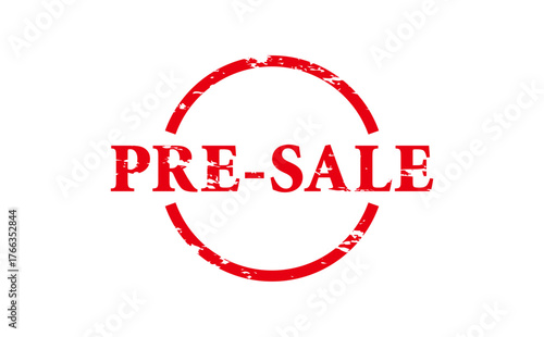 PRE-SALE - Red Rubber Stamp With text message PRE-SALE
