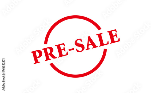 PRE-SALE - Red Rubber Stamp With text message PRE-SALE
