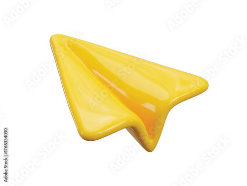 Flying paper plane icon 3d render concept of paper plane on symbol of business idea, aviation symbol, message letter sends icon vector illustration