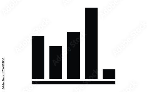 Ascending Black Bar Graph Illustrating Positive Growth and Achievement Potential