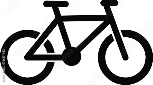 Black bicycle icon illustration for design and graphic elements