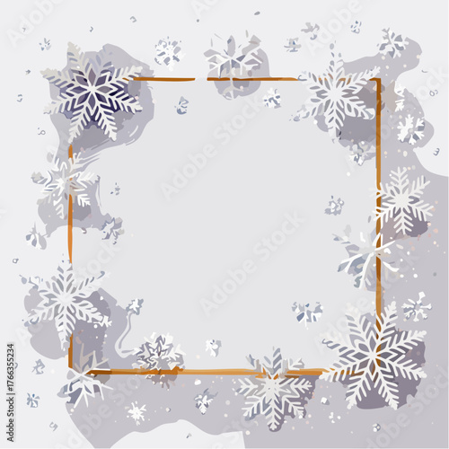 Modern White Snowy Frame Template