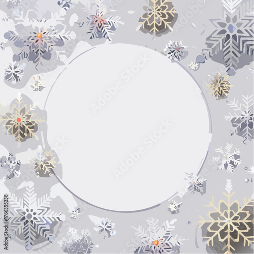 Minimal Geometric Winter Poster Vector Background
