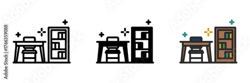 Library Interior is a space of silence, filled with books and ideas, promoting research and intellectual curiosity.