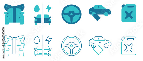 Car service icon set.Auto service, auto washing, car repair. Vector and illustrator