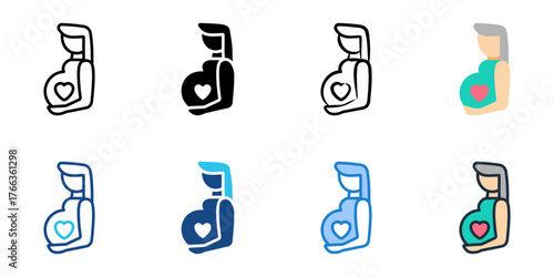 Maternity icon set multiple style collection 
