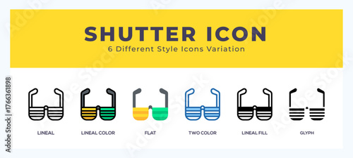 Shutter set of vector icon. For web. and mobile app