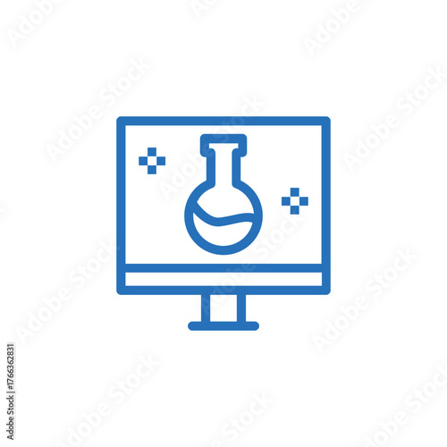 AI web lab interface icon design line vector