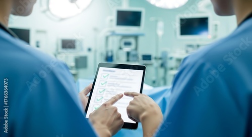 Medical Professionals Engaged in Patient Care Hospital Digital Interaction Clinical Setting Close-Up View