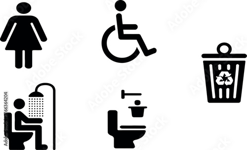 Vector art of collection of public information sign