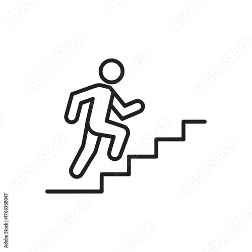 Person climbing stairs icon representing progress and success