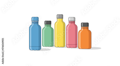 Colorful Bottles in Various Shapes and Sizes.