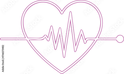 Heartbeat lifeline illustration for medical designs in minimalist style conveys vital health and wellness