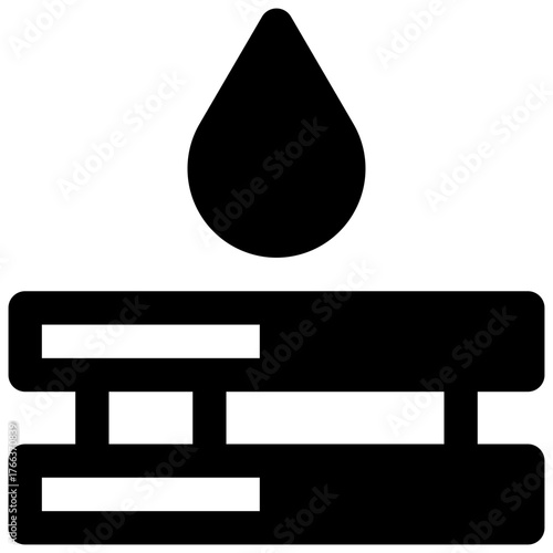 Iron. Outlined stroke vector icon with black-filled details.