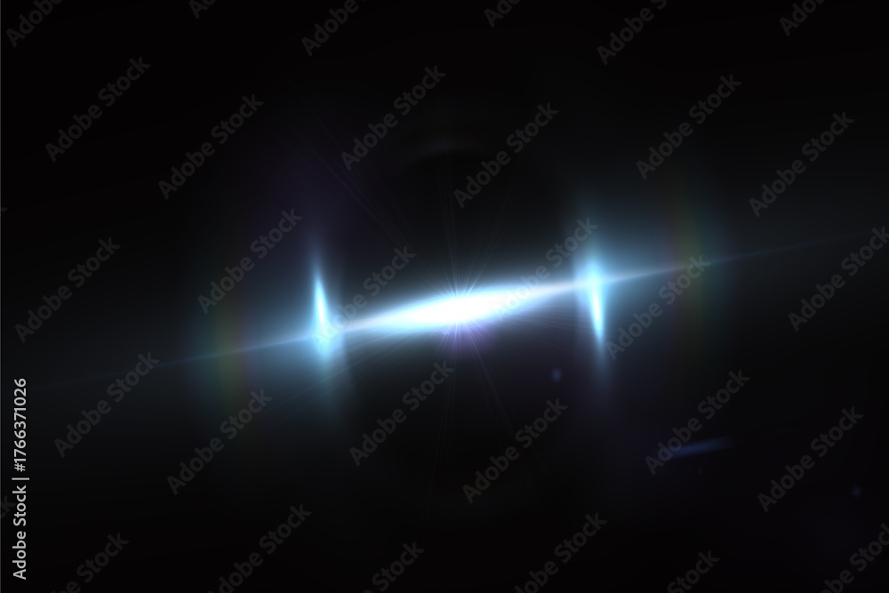 Fototapeta premium Blue Light Ring Overlay – Ethereal Sci-Fi Energy Flare Effect