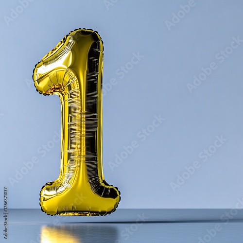 Celebrate winning big with a stunning golden number one balloon, perfect for first place achievements and prime success moments.