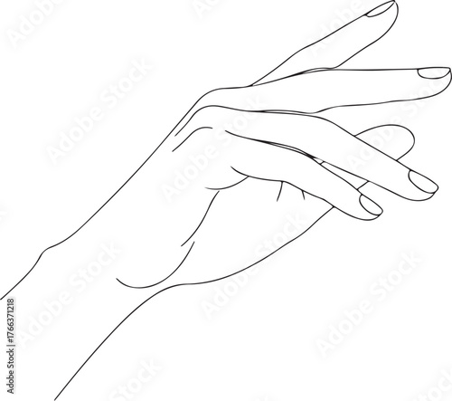Elegant feminine hand with manicured nails reaching out gracefully, a symbol of beauty and sophistication