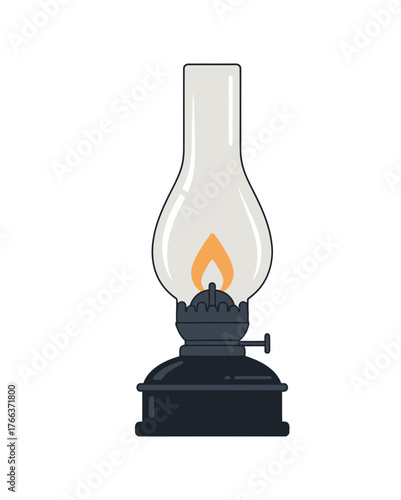 Illustration of a kerosene lamp isolated on white background