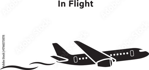 Modern jetliner ascends gracefully leaving wispy contrail in blue sky travel freedom vector